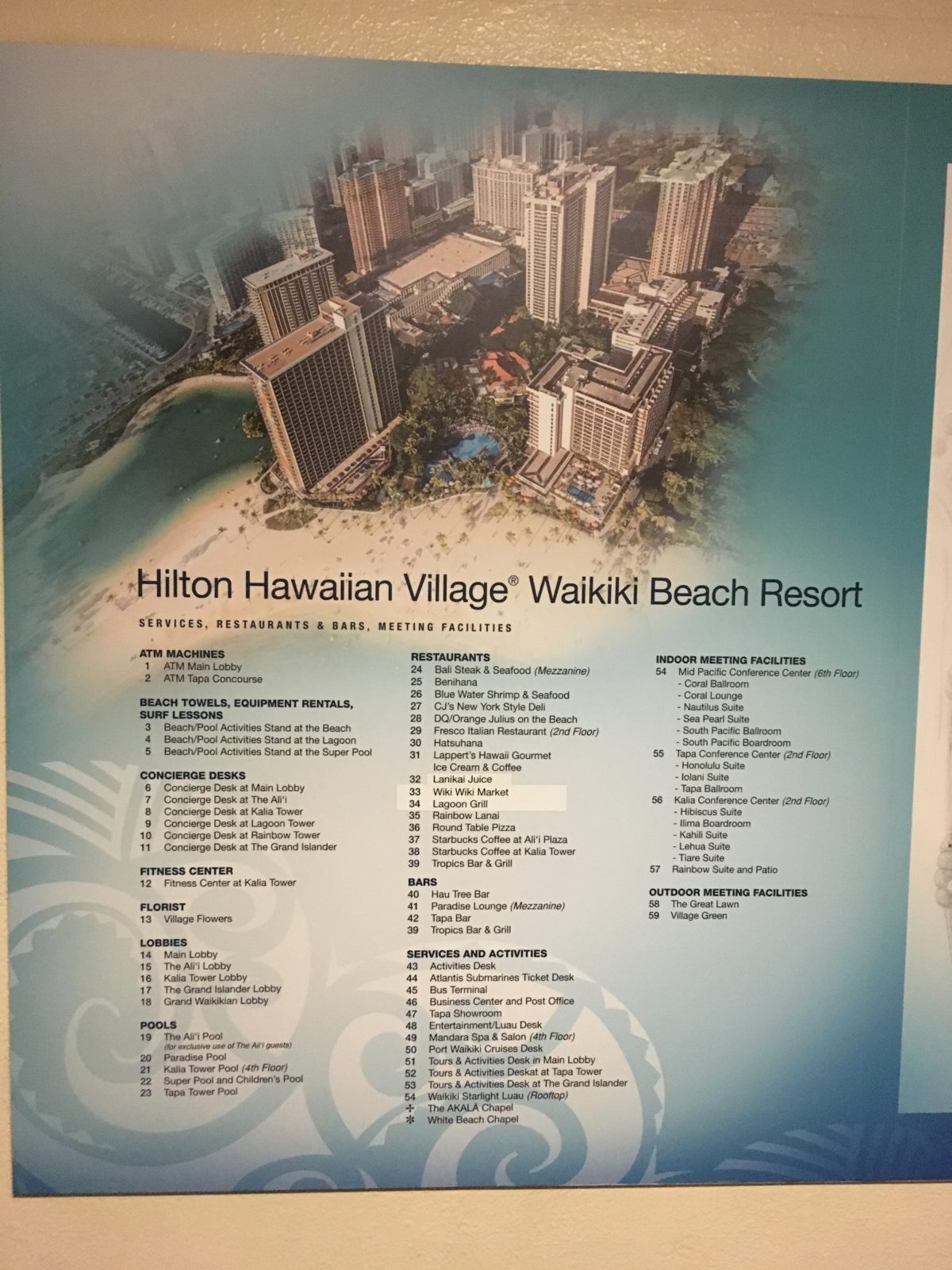 Map of Hilton Hawaiian Village, Honolulu