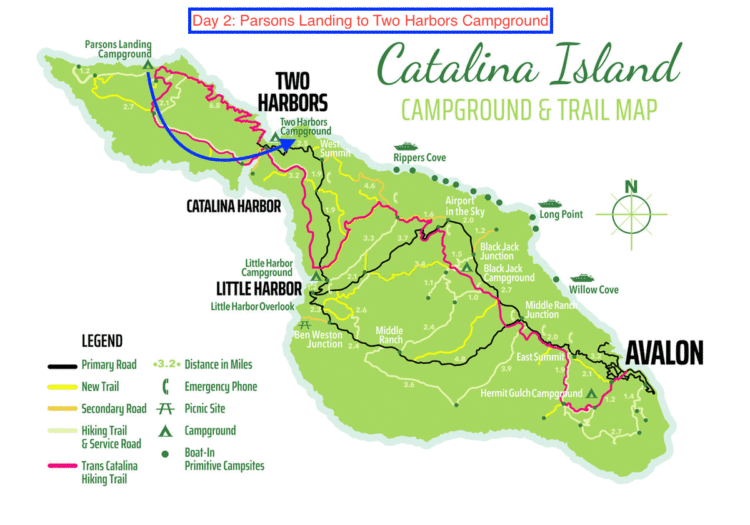 Catalina Island Trail Map Day 2 750x525 